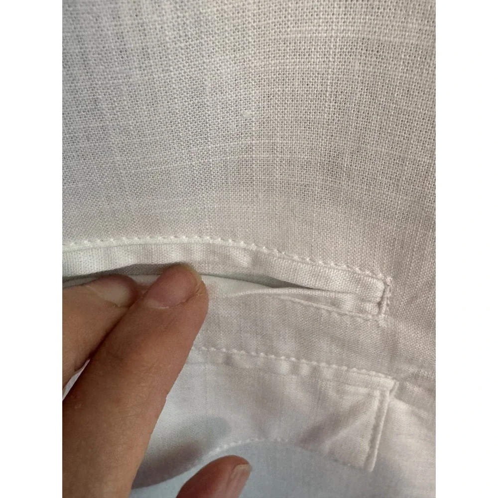 Guess Mens White Linen Blend Single Breasted Blazer Sport Coat Jacket Lined Sz L
